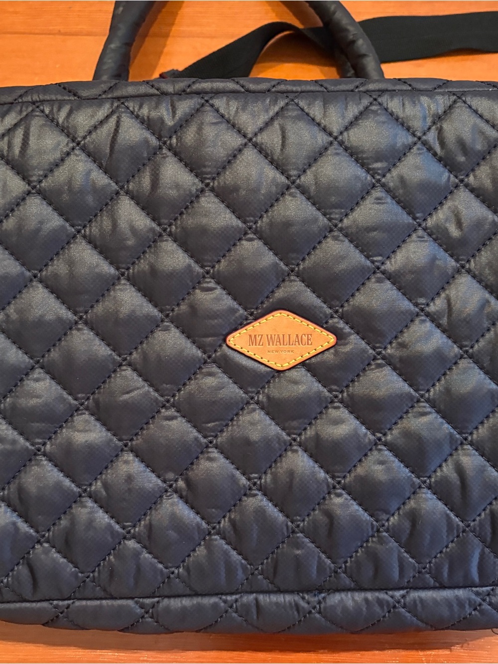 MZ WALLACE Medium Metro City Tote Quilted Crossbody Satchel - Black - Picture 7 of 10